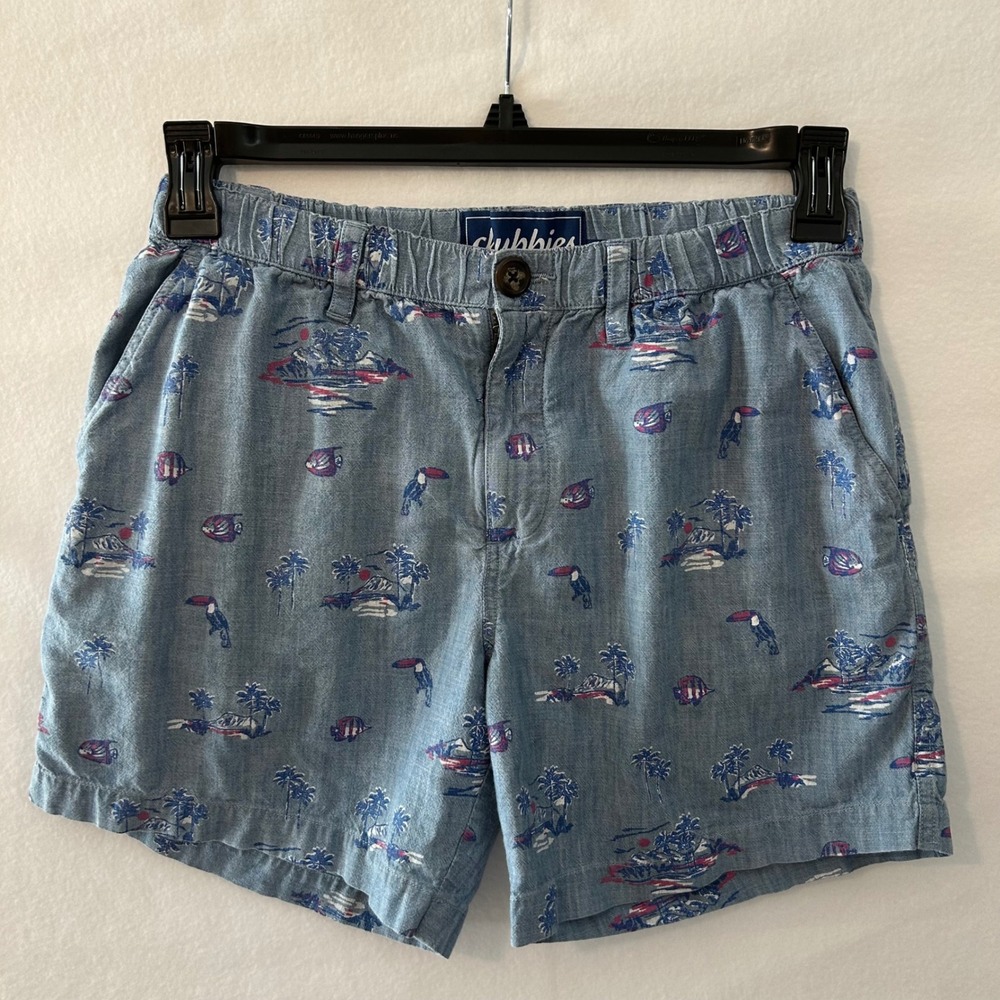 Chubbies Tropical Print‎ Shorts Elastic Waist Casual Summer Small